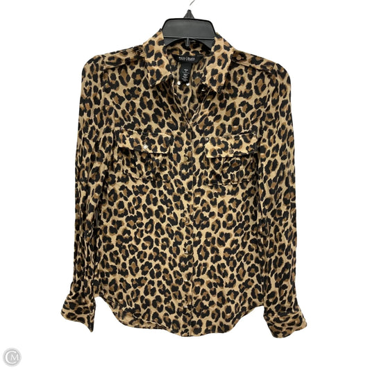 Blouse Long Sleeve By White House Black Market In Animal Print, Size: 0