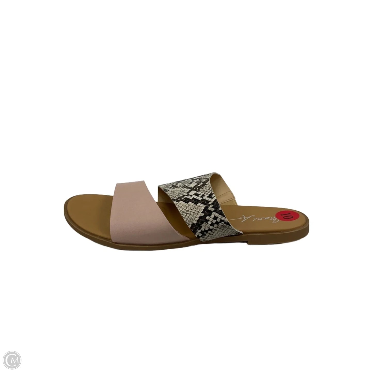 Sandals Flats By Clothes Mentor In Snakeskin Print, Size: 10