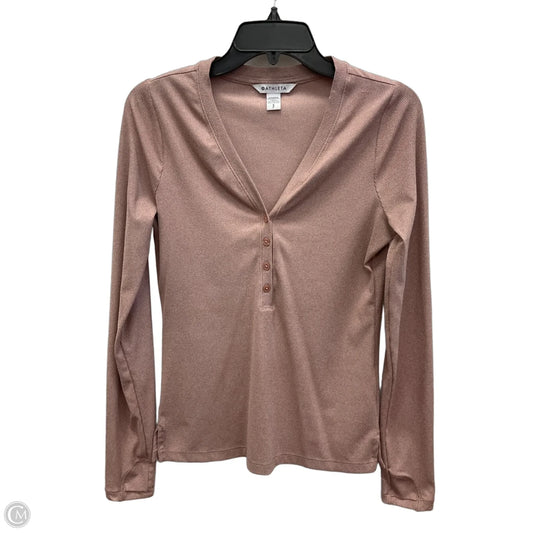 Athletic Top Long Sleeve Crewneck By Athleta In Pink, Size: Sp