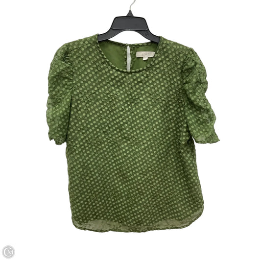 Top Short Sleeve By Loft In Green, Size: L