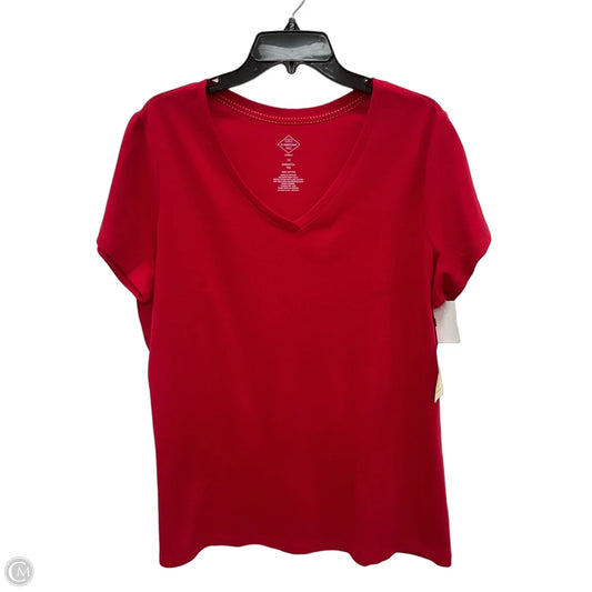 Top Short Sleeve Basic By St Johns Bay In Red, Size: 1x