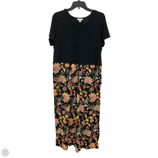 Dress Casual Maxi By J. Jill In Black & Orange, Size: L
