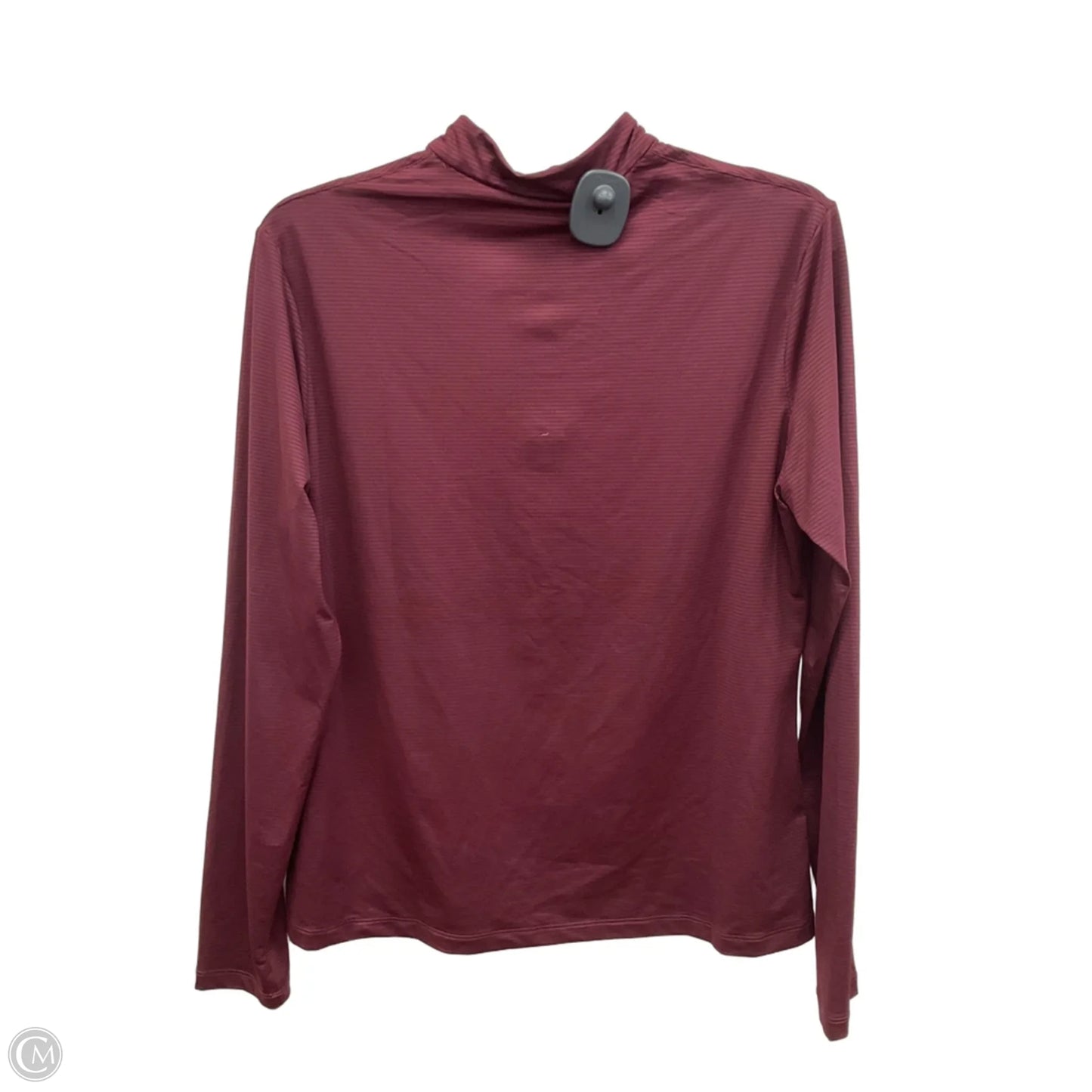 Athletic Top Long Sleeve Collar By Nike Apparel In Maroon, Size: M