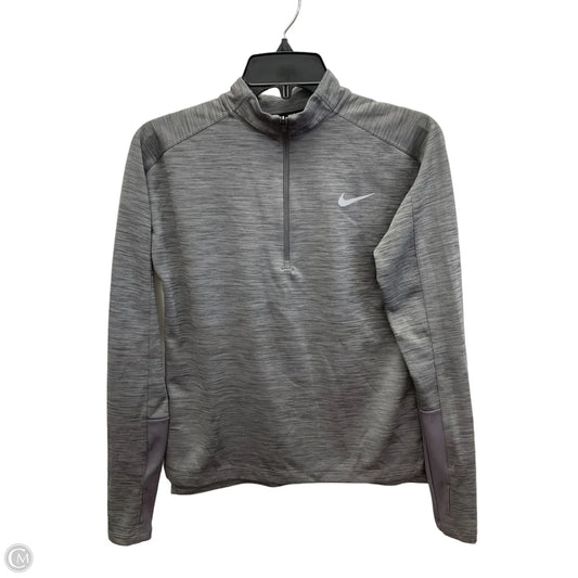 Athletic Top Long Sleeve Collar By Nike Apparel In Grey, Size: Xs