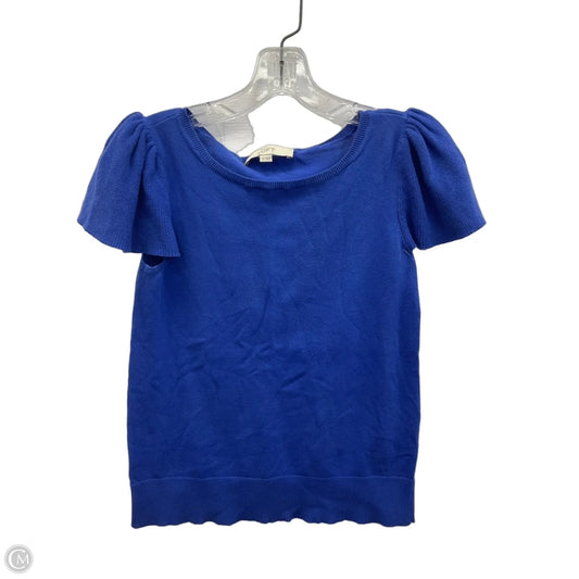 Top Short Sleeve By Loft In Blue, Size: Xs