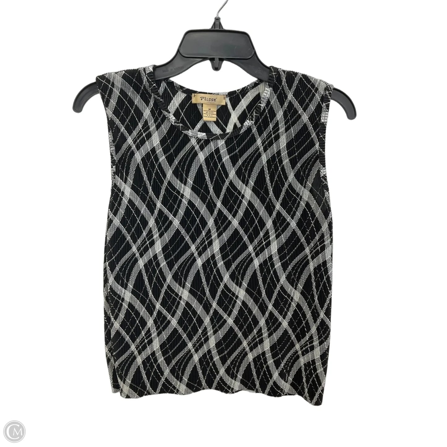 Top Sleeveless By Cmf In Black & White, Size: M
