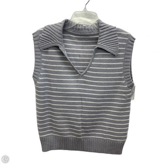Top Sleeveless By Cmf In Grey & White, Size: M