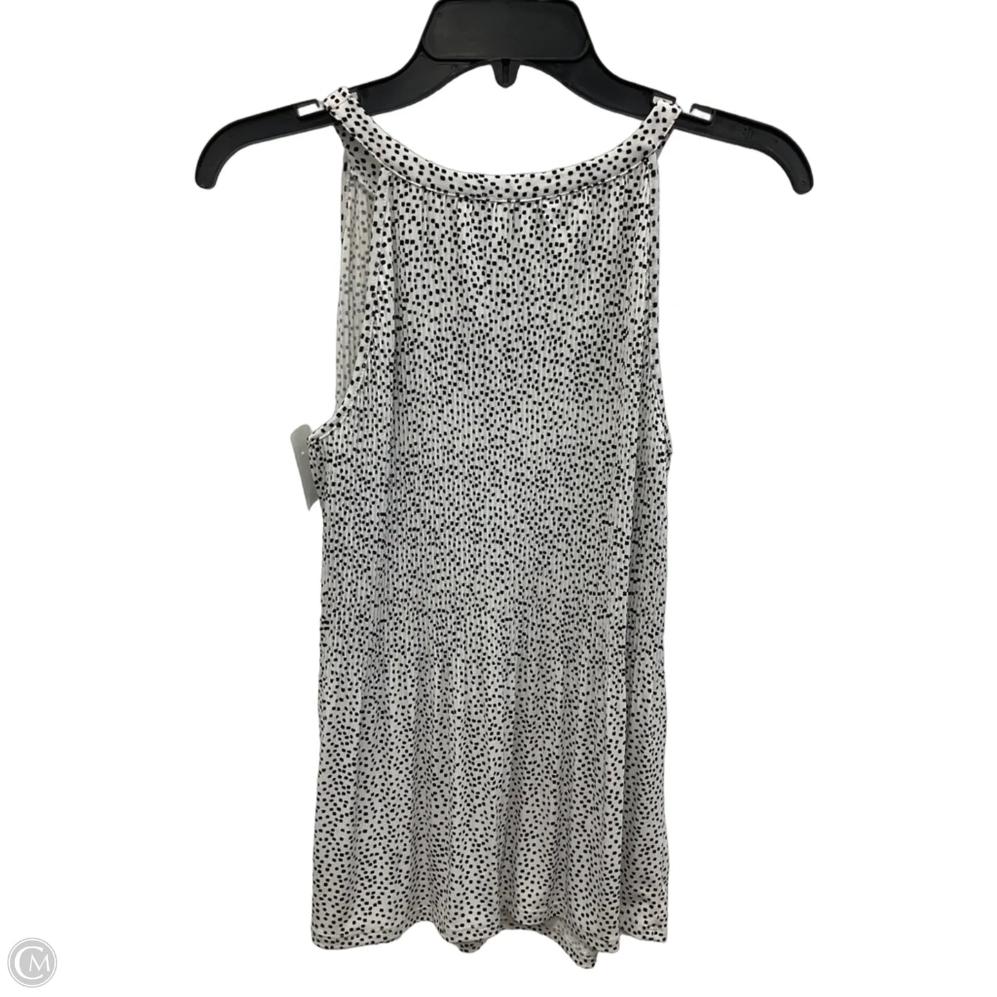Top Sleeveless By Adrianna Papell In Black & White, Size: S