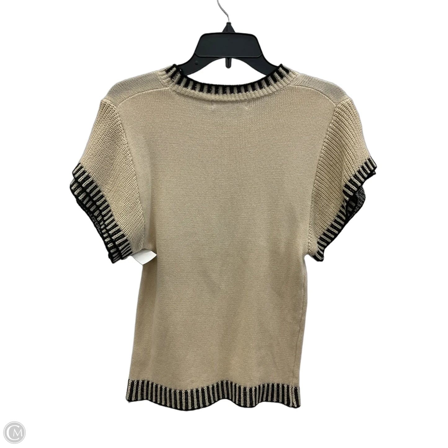 Top Short Sleeve By Miss Sparkling In Black & Tan, Size: M