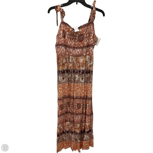 Dress Casual Maxi By Maurices In Brown & Orange, Size: L