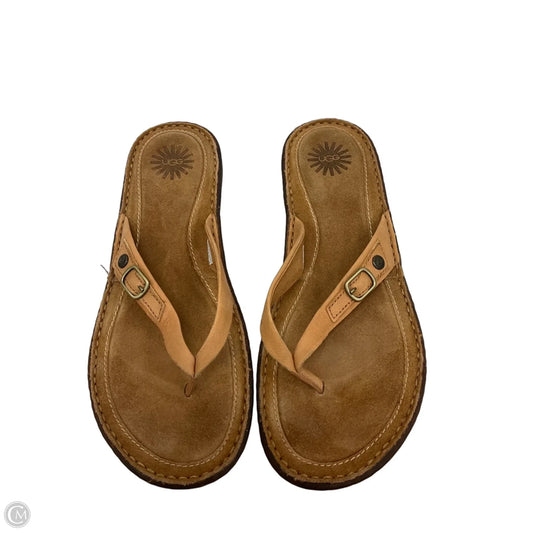 Sandals Designer By Ugg In Tan, Size: 9