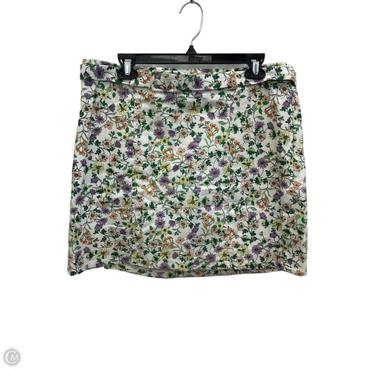 Skirt Midi By Loft In Floral Print, Size: 12