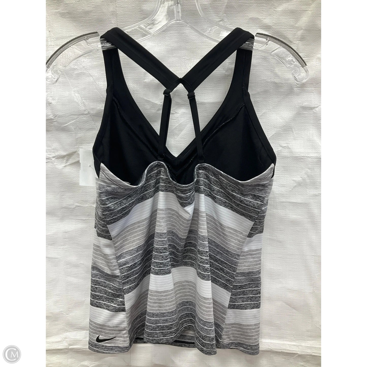 Athletic Tank Top By Nike Apparel In Black & Grey, Size: L