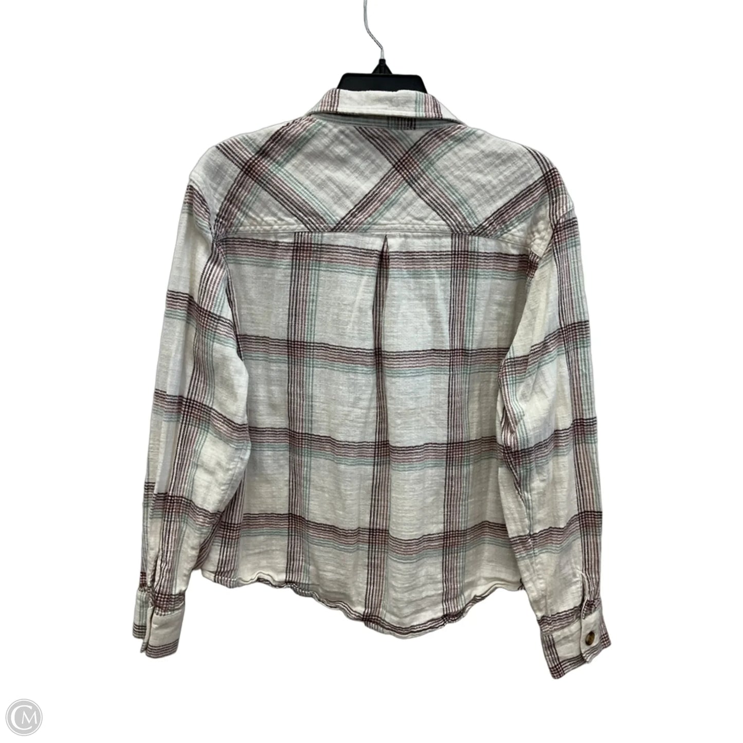 Blouse Long Sleeve By Maurices In Purple & White, Size: L