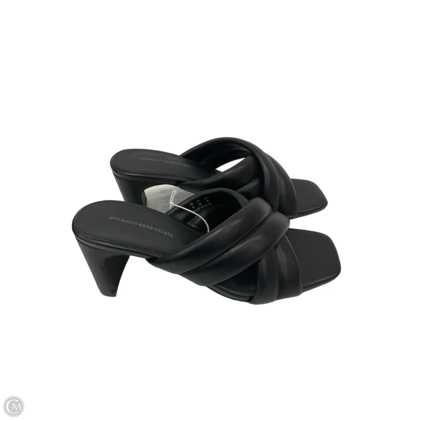 Sandals Heels Block By Amazon Essentials In Black, Size: 6