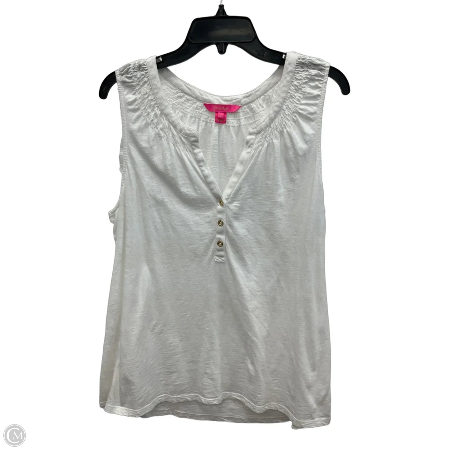 Top Sleeveless Designer By Lilly Pulitzer In White, Size: Xl