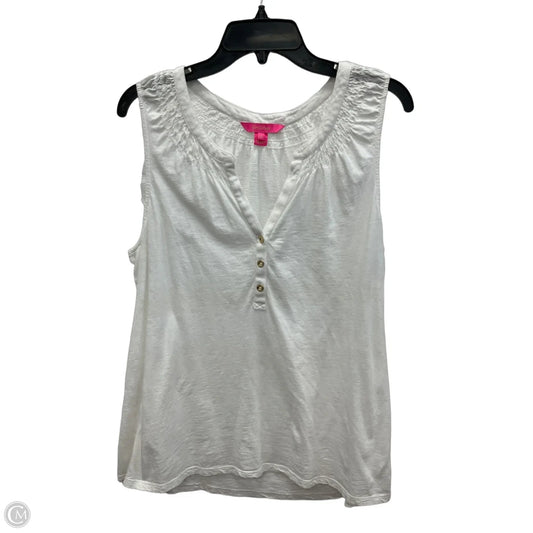 Top Sleeveless Designer By Lilly Pulitzer In White, Size: Xl
