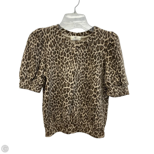 Top Short Sleeve By Anthropologie In Animal Print, Size: S