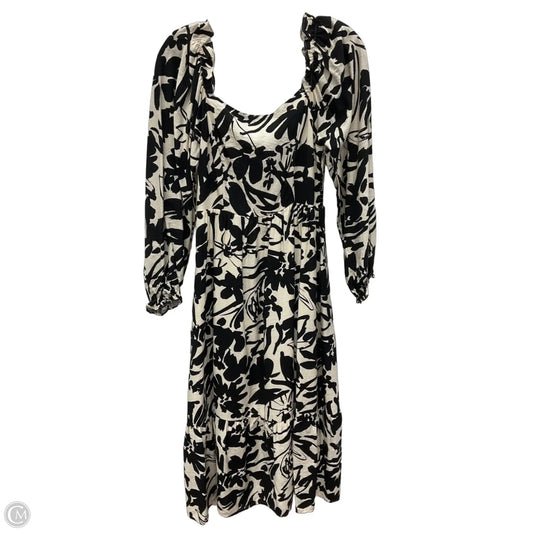 Dress Casual Midi By Cmb In Black & White, Size: S