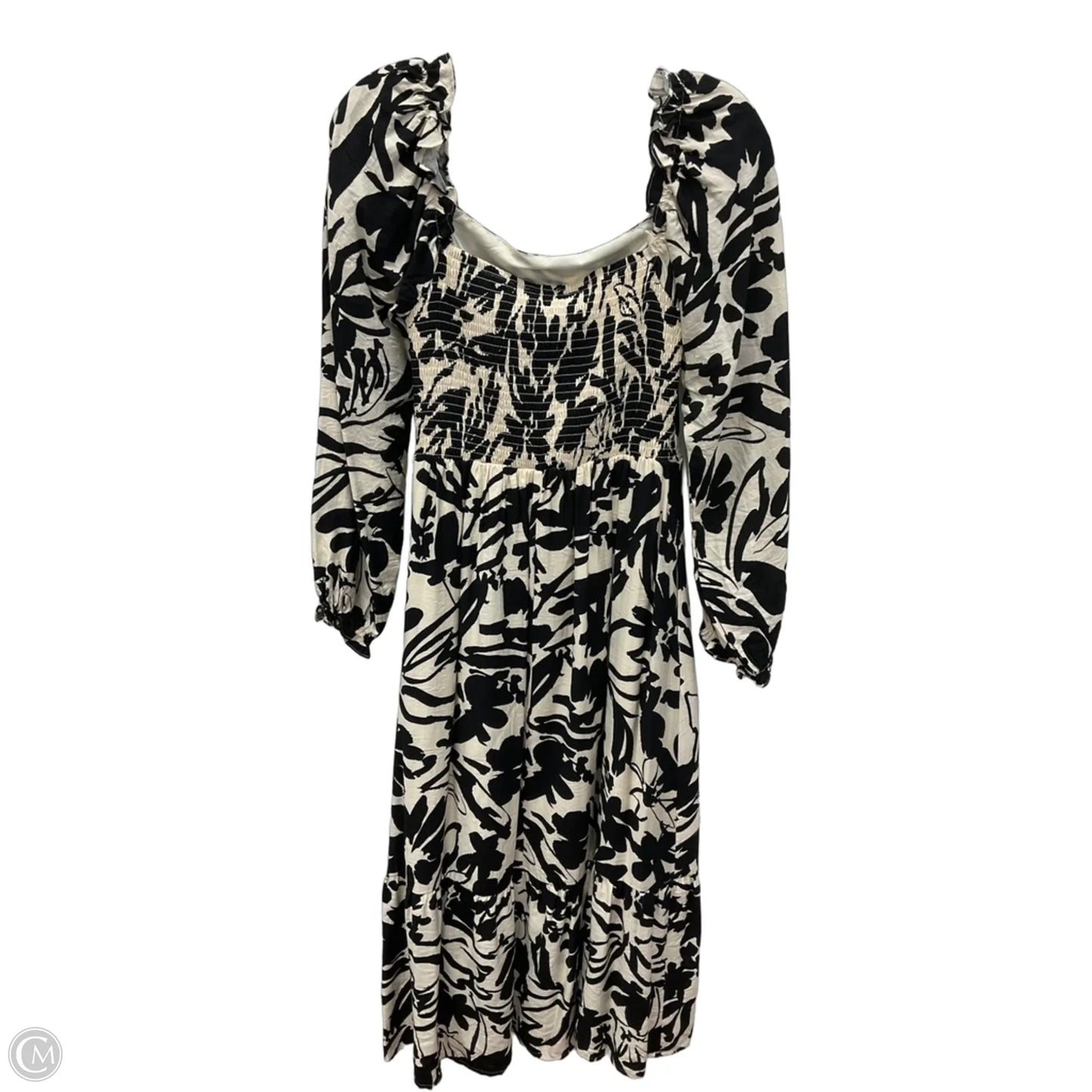 Dress Casual Midi By Cmb In Black & White, Size: S