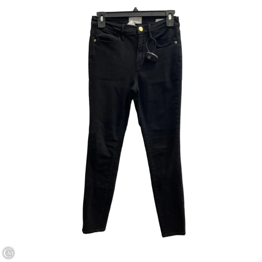 Jeans Skinny By Frame In Black Denim, Size: 2