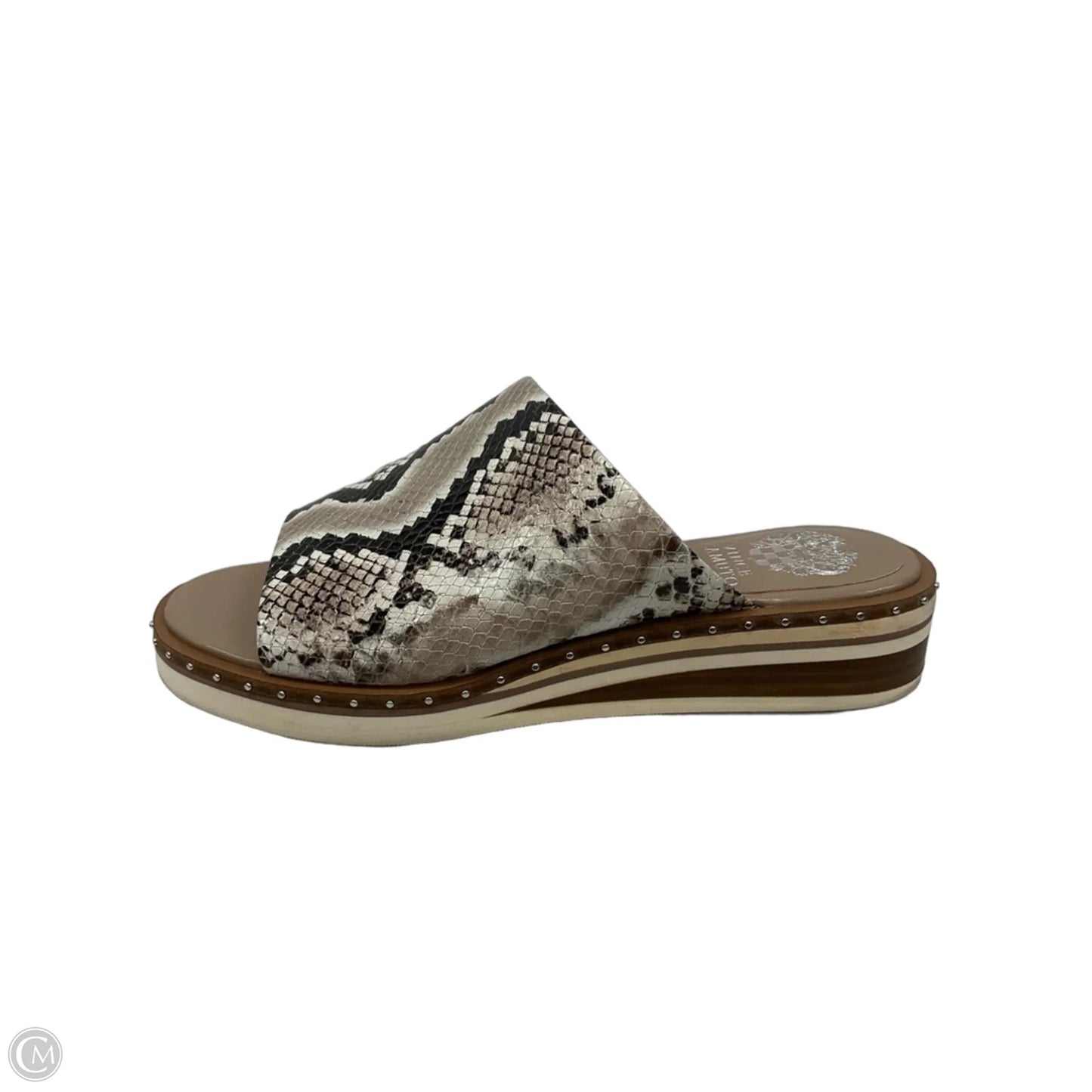 Sandals Heels Wedge By Vince Camuto In Snakeskin Print, Size: 9