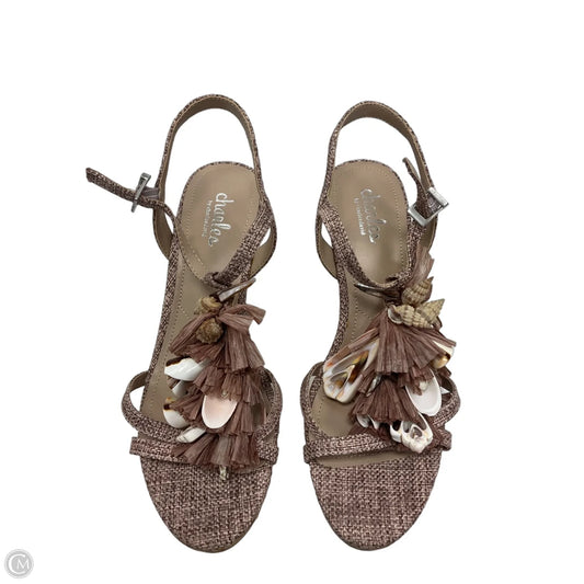 Sandals Heels Wedge By Charles By Charles David In Tan, Size: 8.5