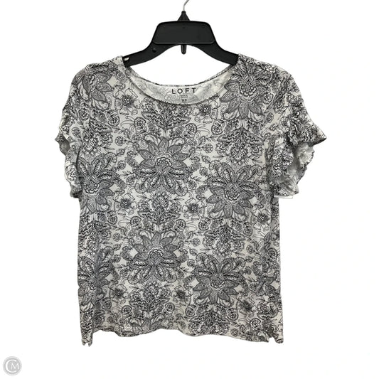 Top Short Sleeve By Loft In Black & White, Size: Mp