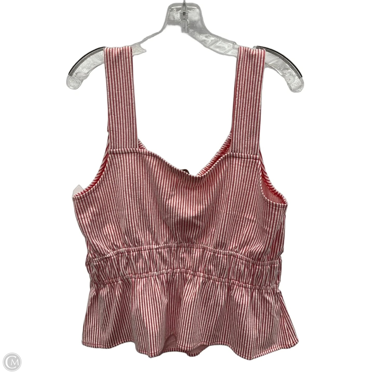Top Sleeveless By Loft In Red & White, Size: Xl