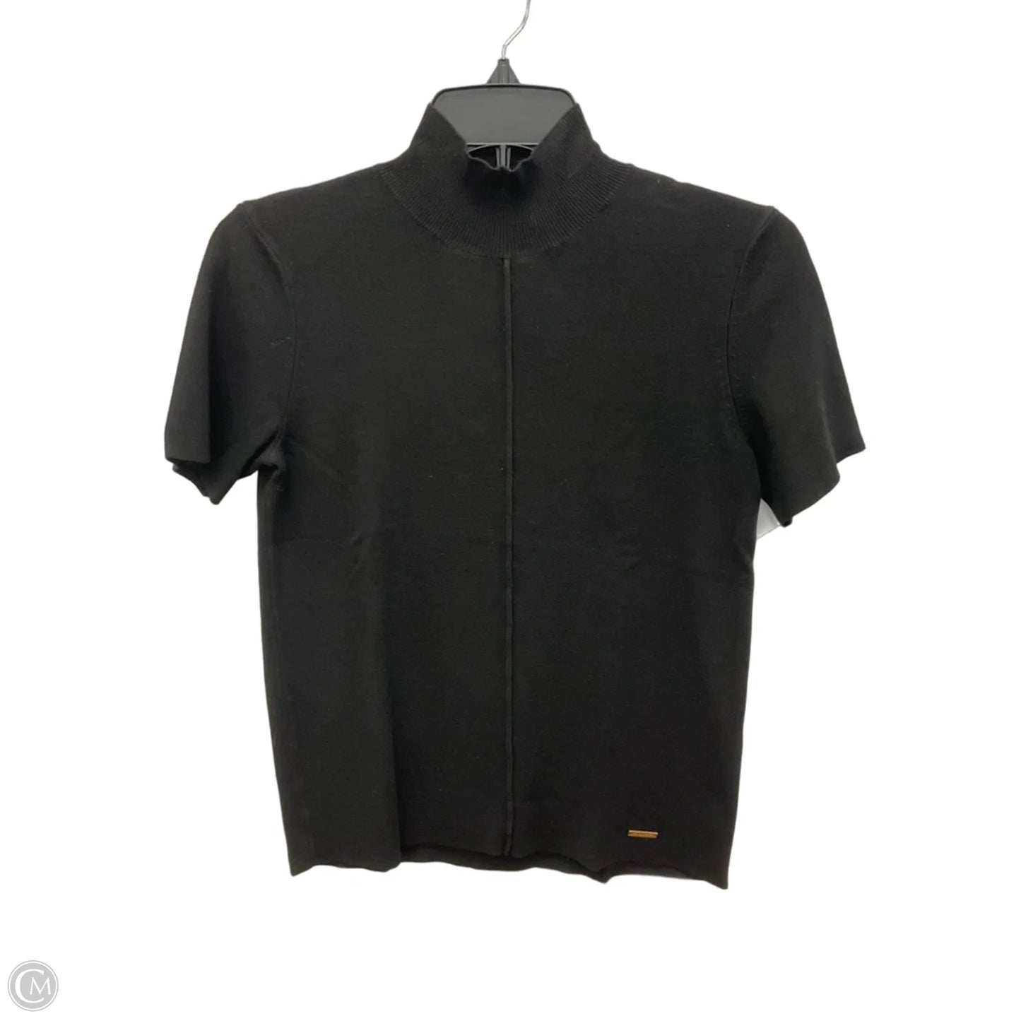 Top Short Sleeve Basic By Tahari In Black, Size: Xs