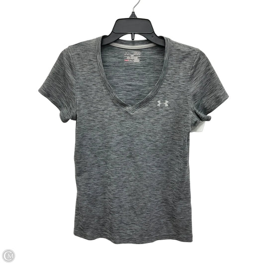 Athletic Top Short Sleeve By Under Armour In Grey, Size: M