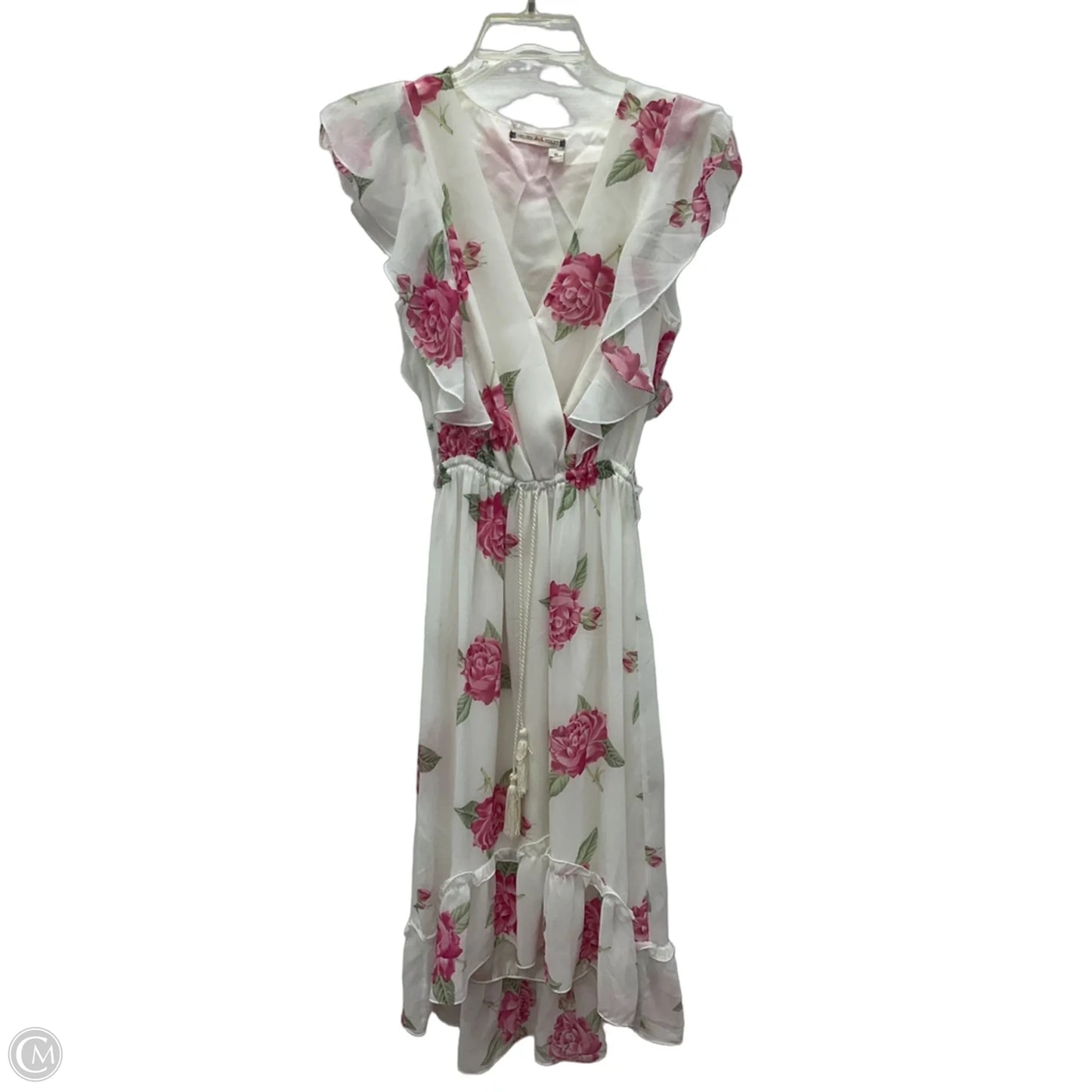 Dress Casual Midi By Chelsea And Violet In Pink & White, Size: S