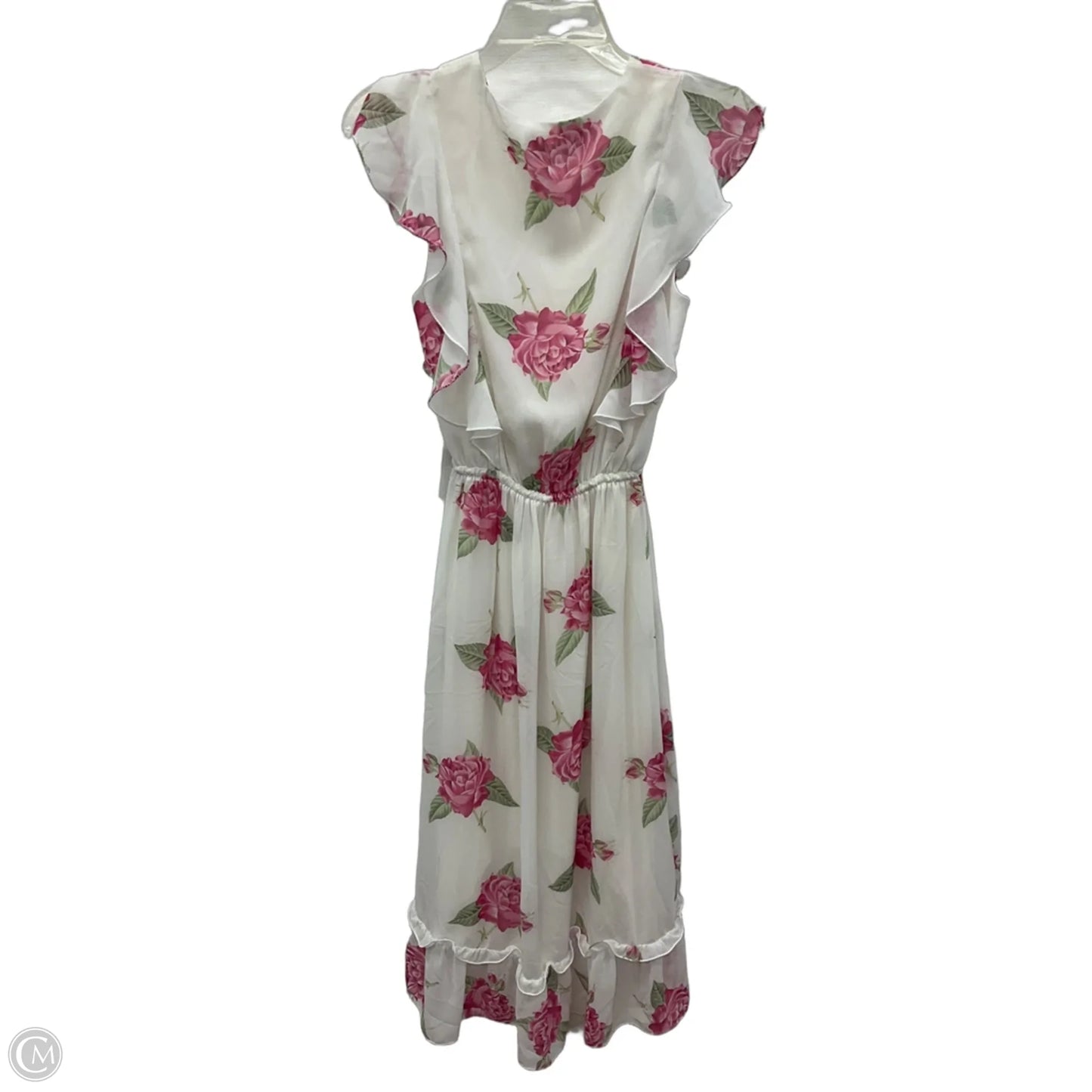 Dress Casual Midi By Chelsea And Violet In Pink & White, Size: S