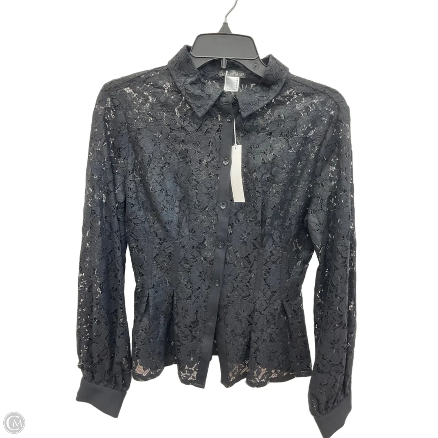 Blouse Long Sleeve By Venus In Black, Size: Xs
