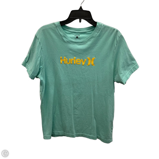 Athletic Top Short Sleeve By Hurley In Teal, Size: L