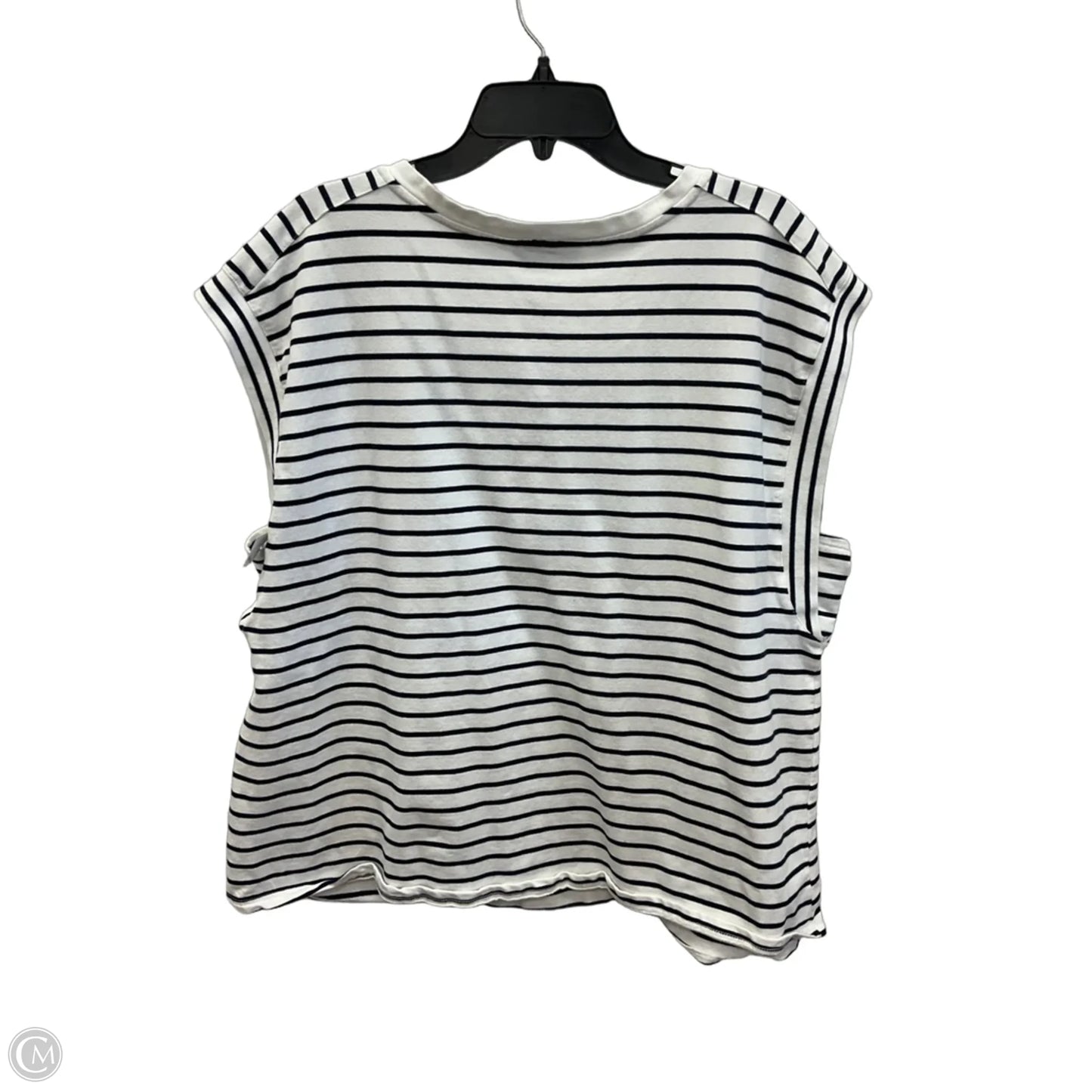 Top Short Sleeve By Skies Are Blue In Blue & White, Size: 2x