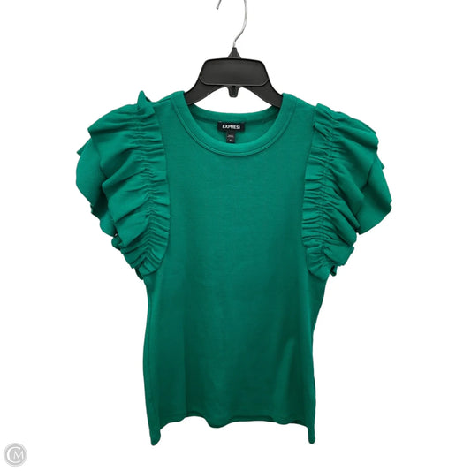 Top Short Sleeve By Express In Green, Size: M