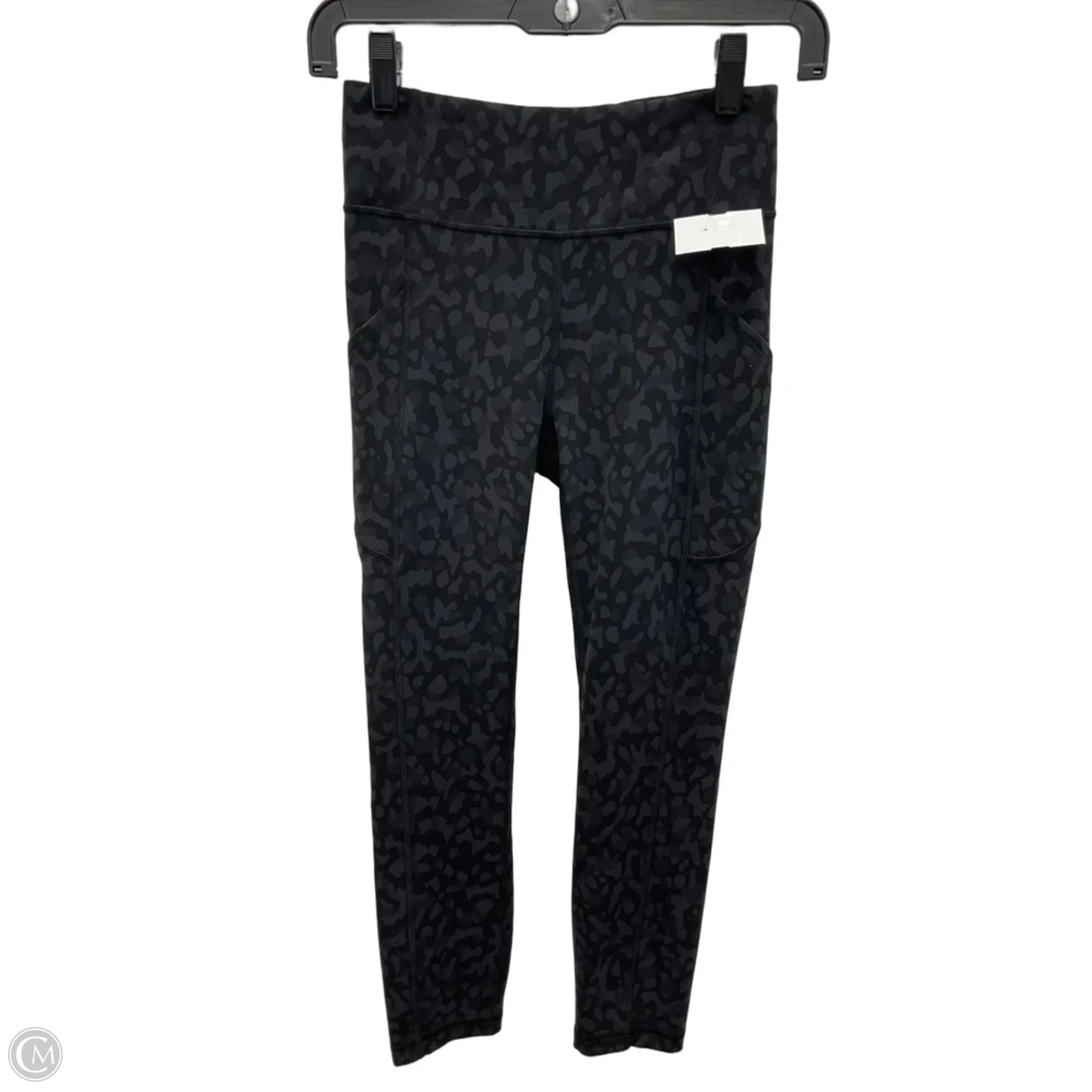 Athletic Capris By Lululemon In Black & Grey, Size: 4