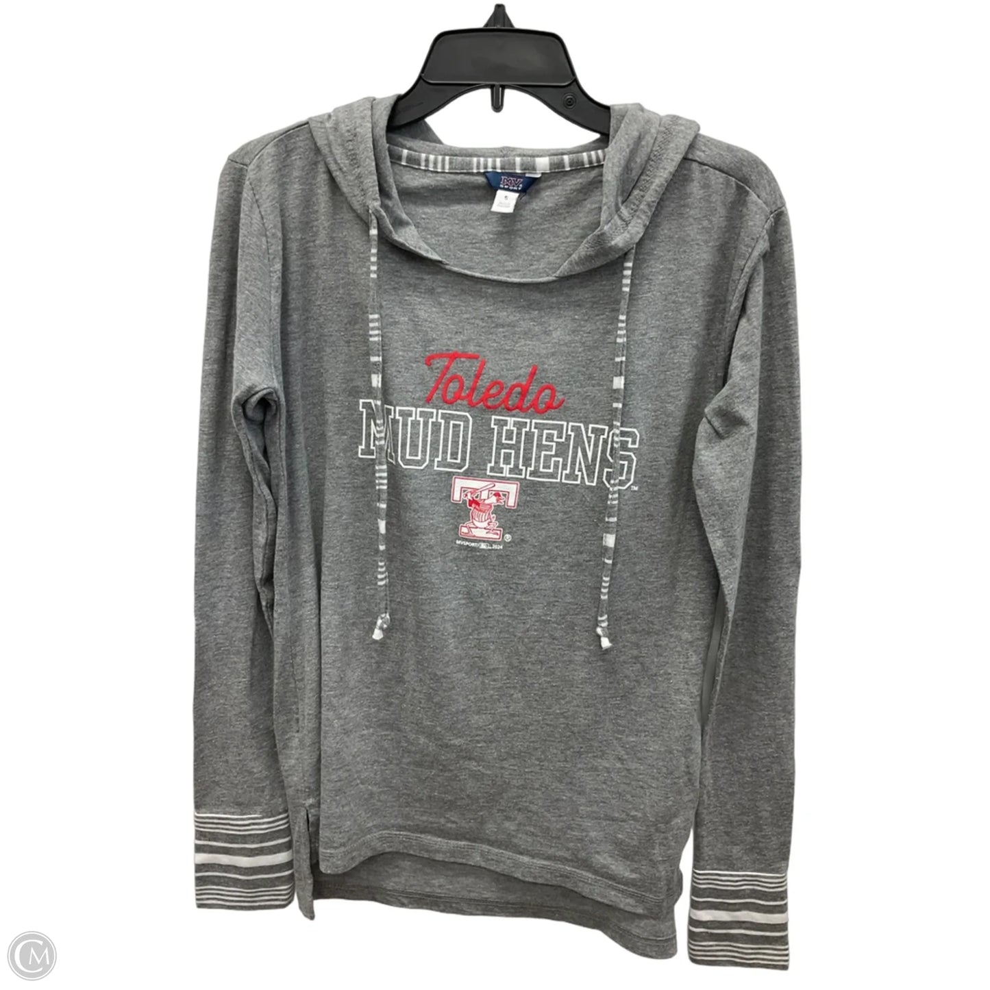 Athletic Top Long Sleeve Hoodie By Clothes Mentor In Grey, Size: S