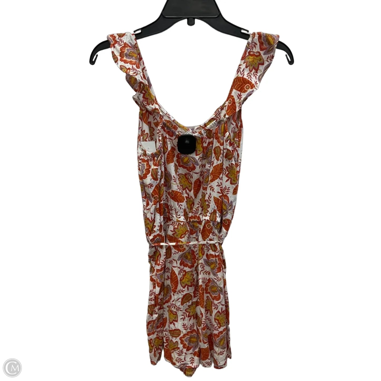 Romper By Loft In Orange & White, Size: S