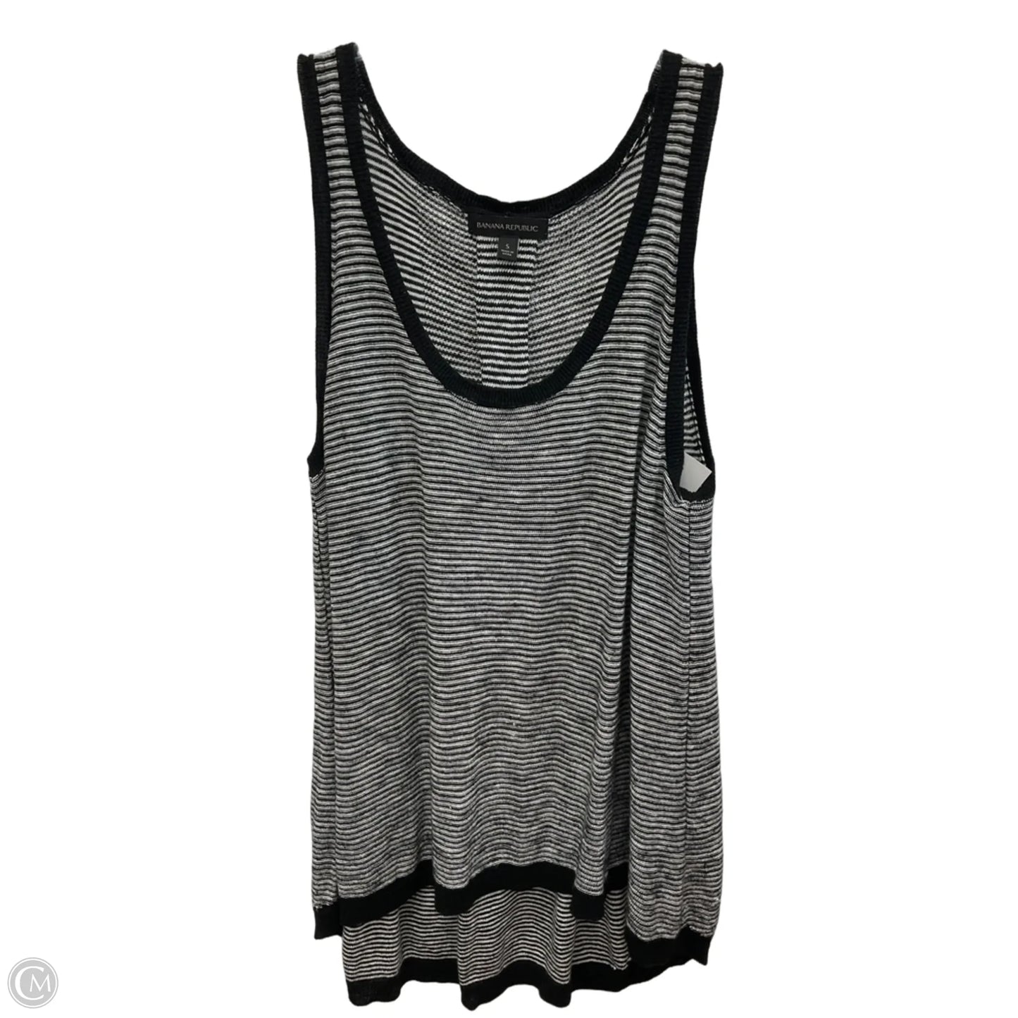 Top Sleeveless By Banana Republic In Black & Grey, Size: S