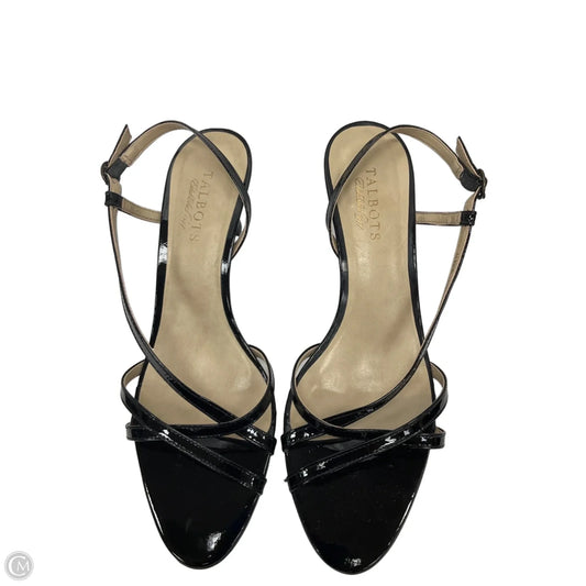 Sandals Heels Kitten By Talbots In Black & Tan, Size: 9.5
