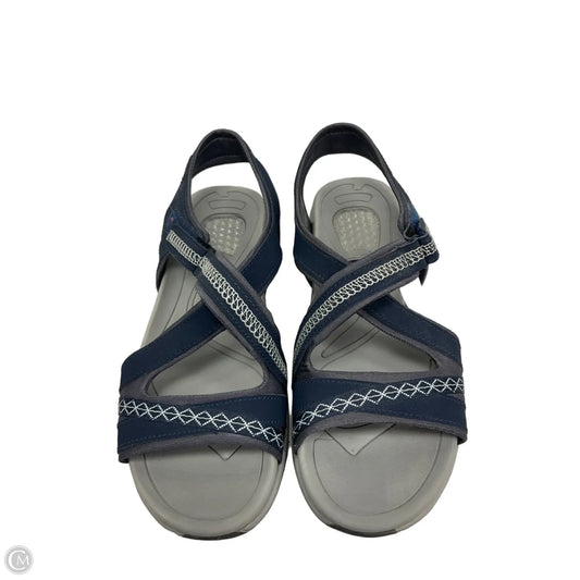 Sandals Flats By Dr Scholls In Blue & Grey, Size: 7.5