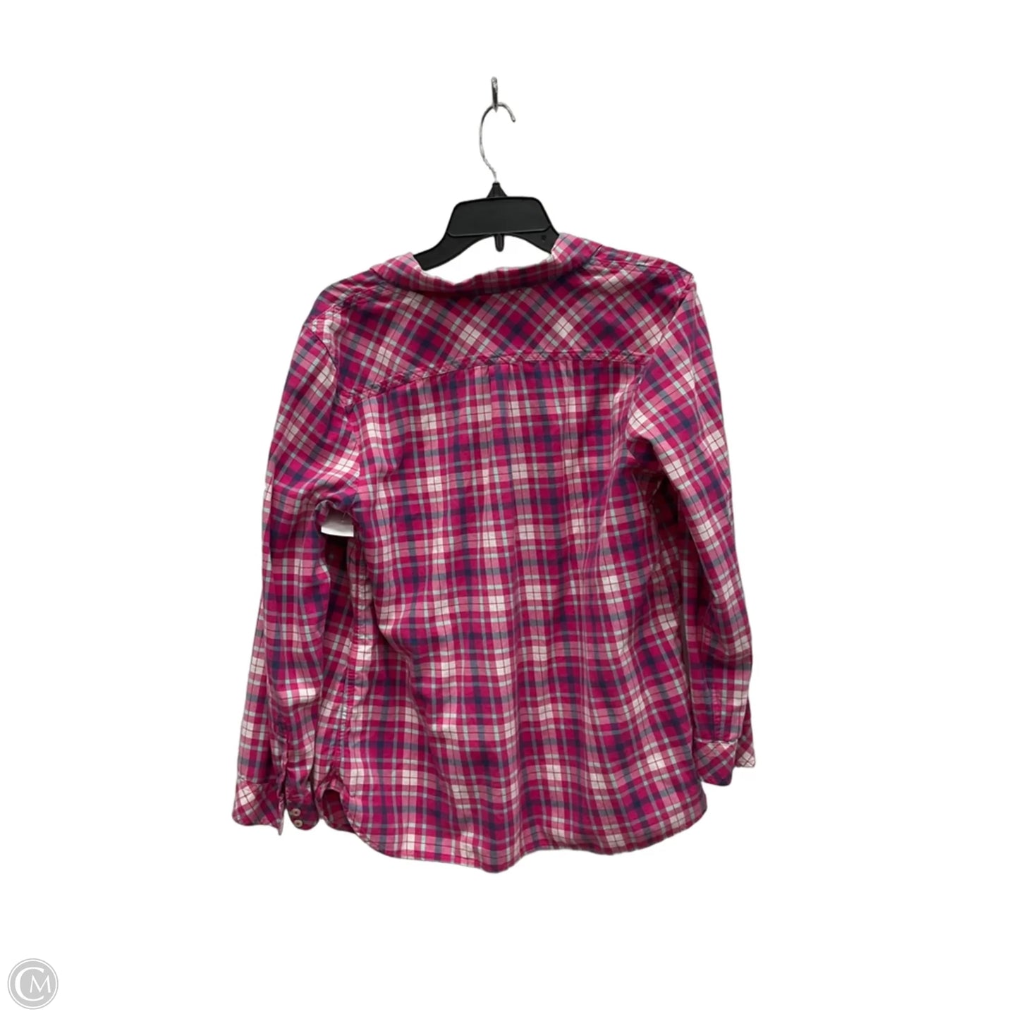 Blouse Long Sleeve By Talbots In Pink & White, Size: Xlp