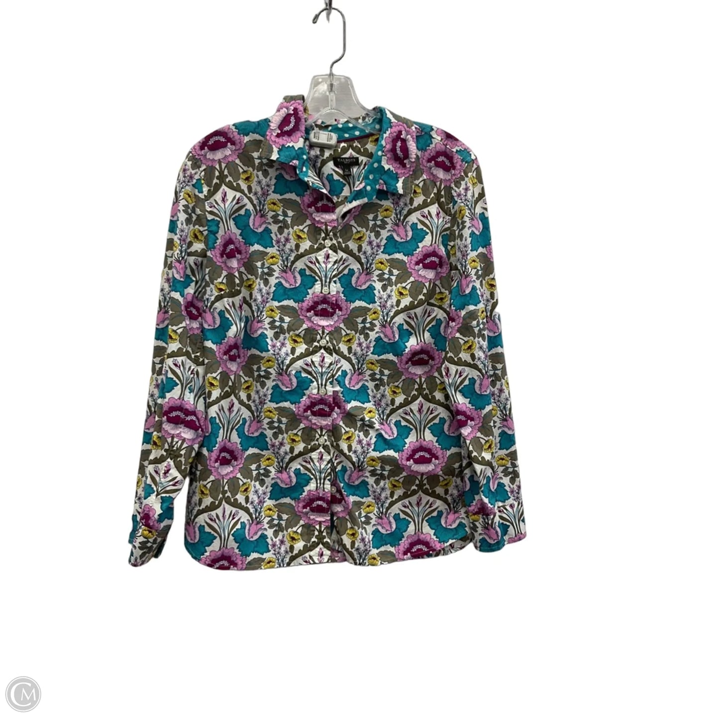 Blouse Long Sleeve By Talbots In Brown & Pink, Size: Lp