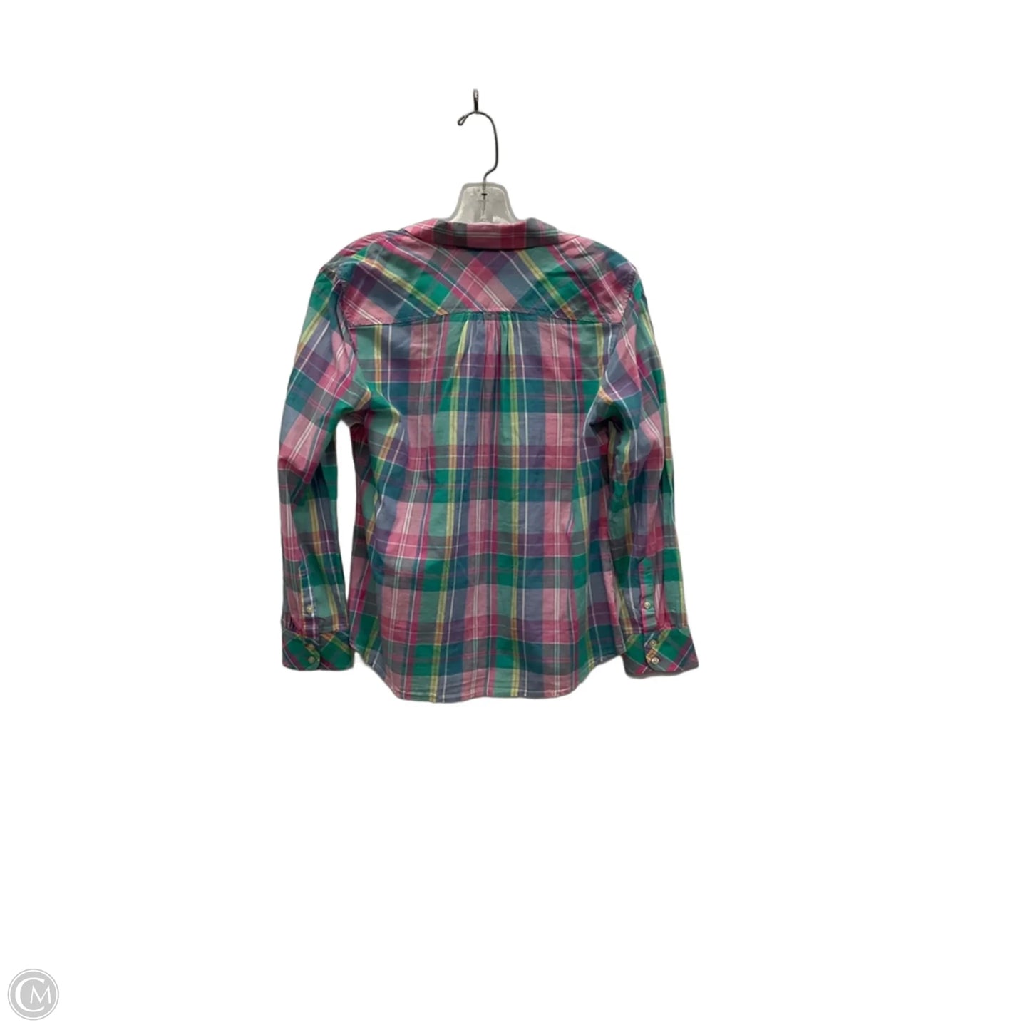 Blouse Long Sleeve By Talbots In Green & Pink, Size: Mp
