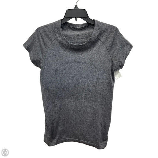 Athletic Top Short Sleeve By Lululemon In Grey, Size: L