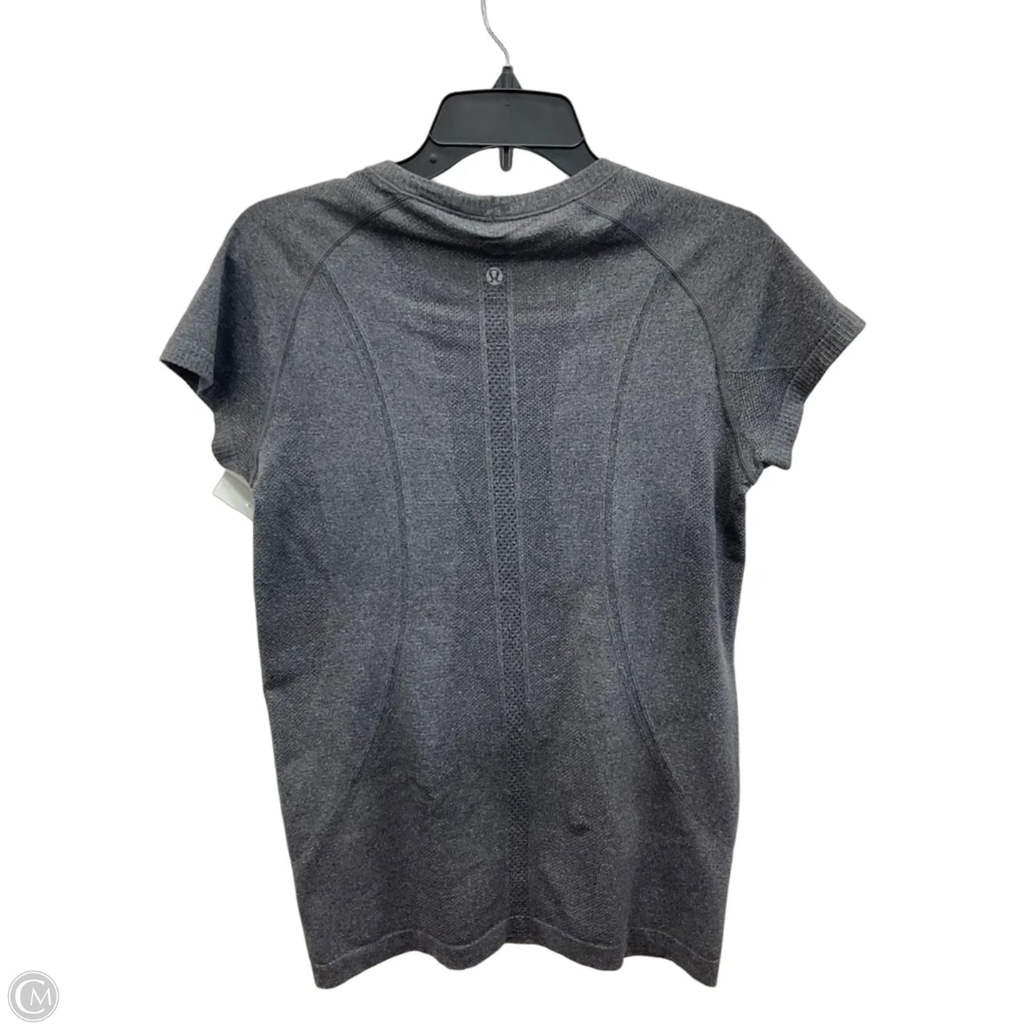 Athletic Top Short Sleeve By Lululemon In Grey, Size: L