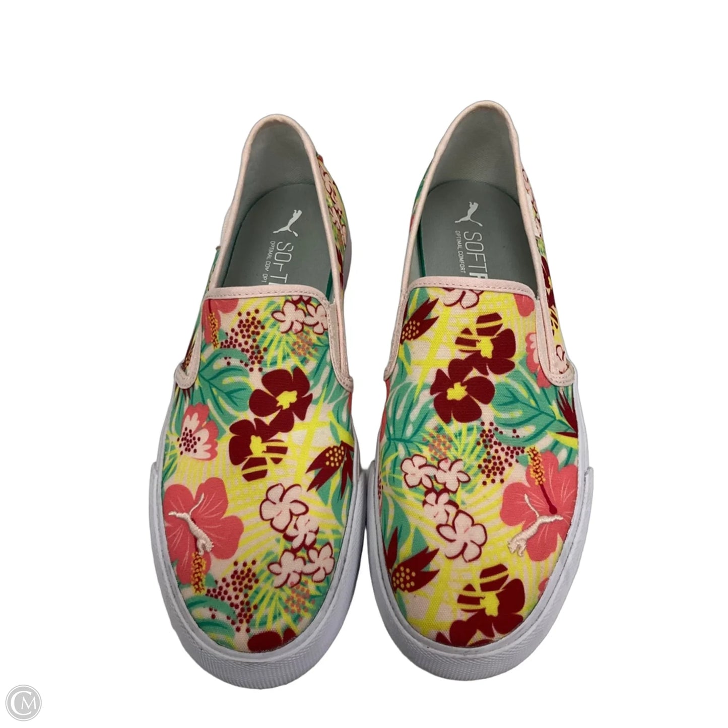 Shoes Sneakers By Puma In Pink & Yellow, Size: 9