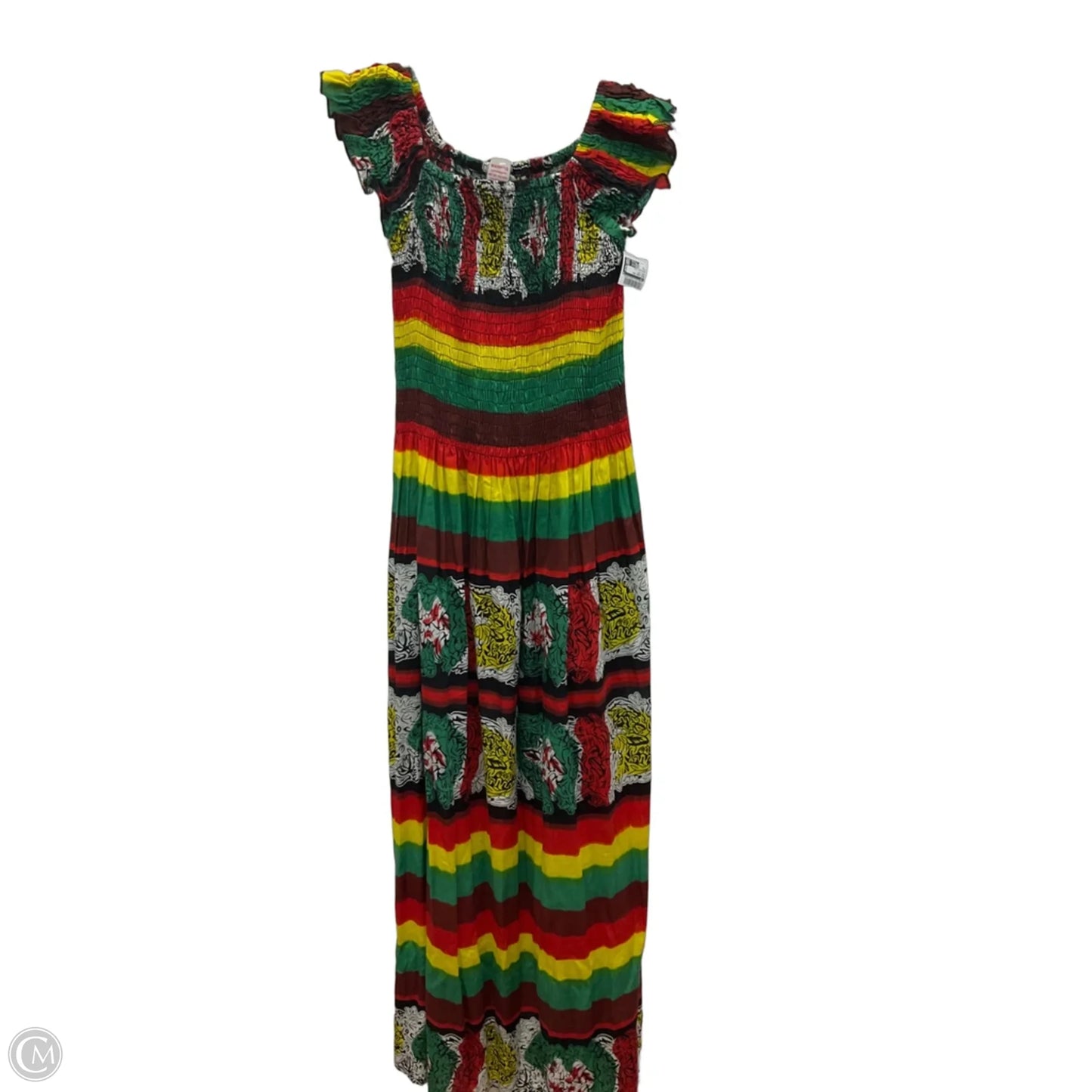 Dress Casual Maxi By Cmf In Green & Red, Size: S
